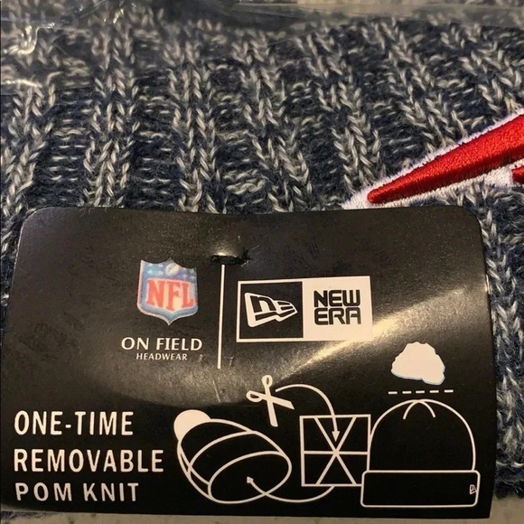 NFL New England Patriots Hat Pom Pom Beanie Blue - Picture 4 of 7